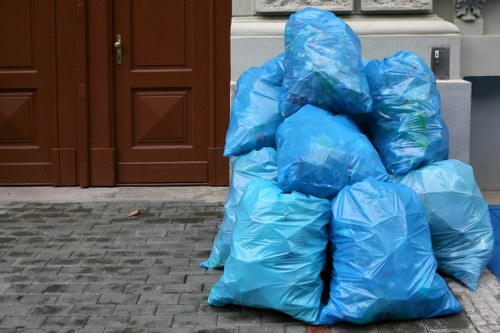 Waste disposal containers at a building site