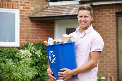 Builders skip bin at a construction site